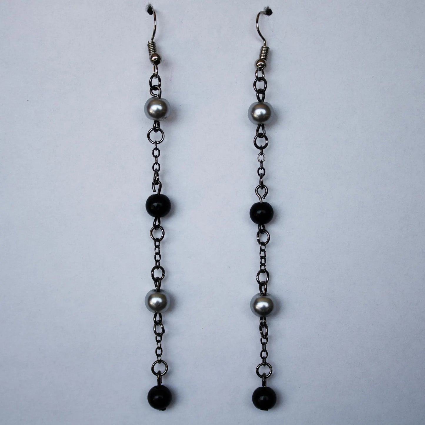 Black and Silver Dangle Earrings