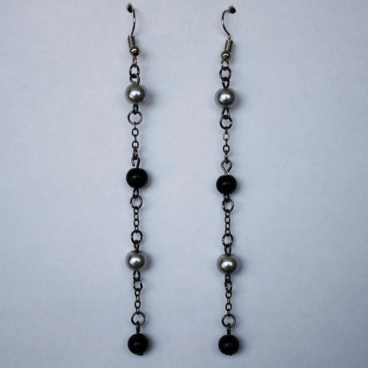 Black and Silver Dangle Earrings