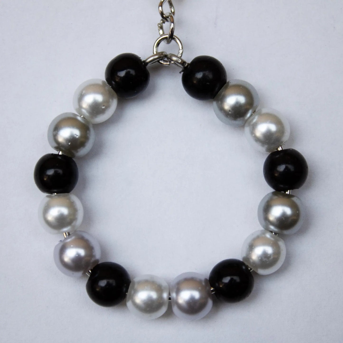 Black and Silver Round Earrings