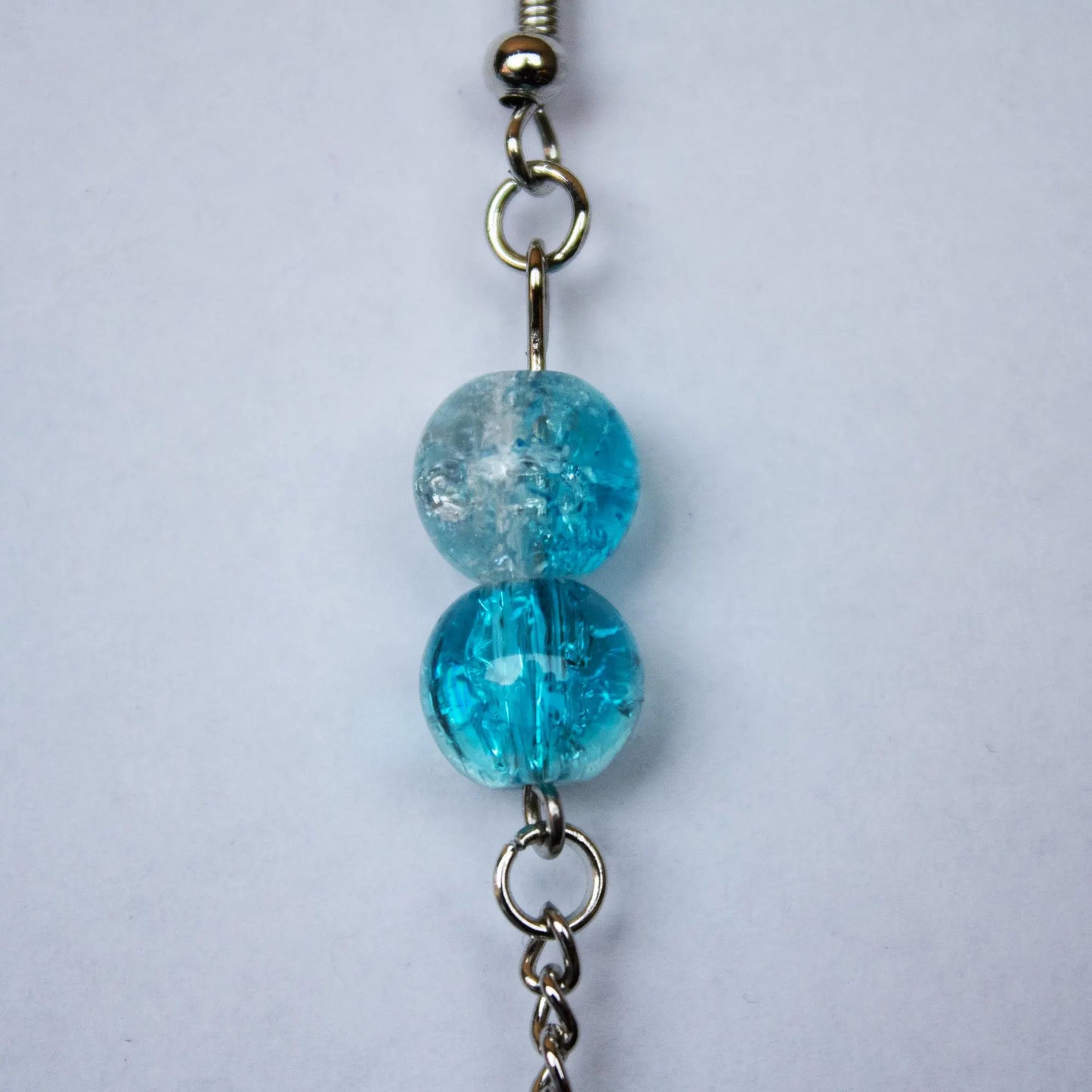 Blue and Clear Dangle Earrings