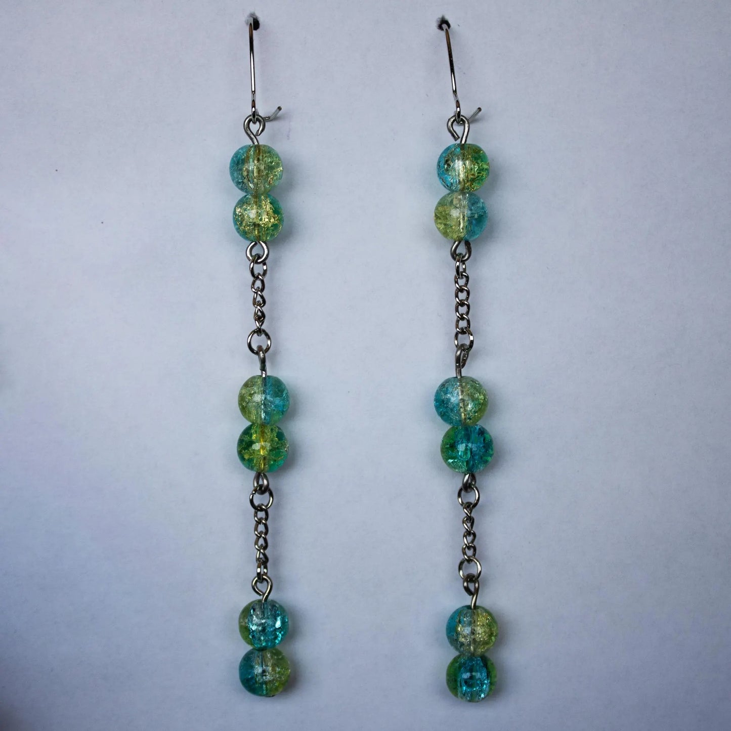Blue and Green Dangle Earrings