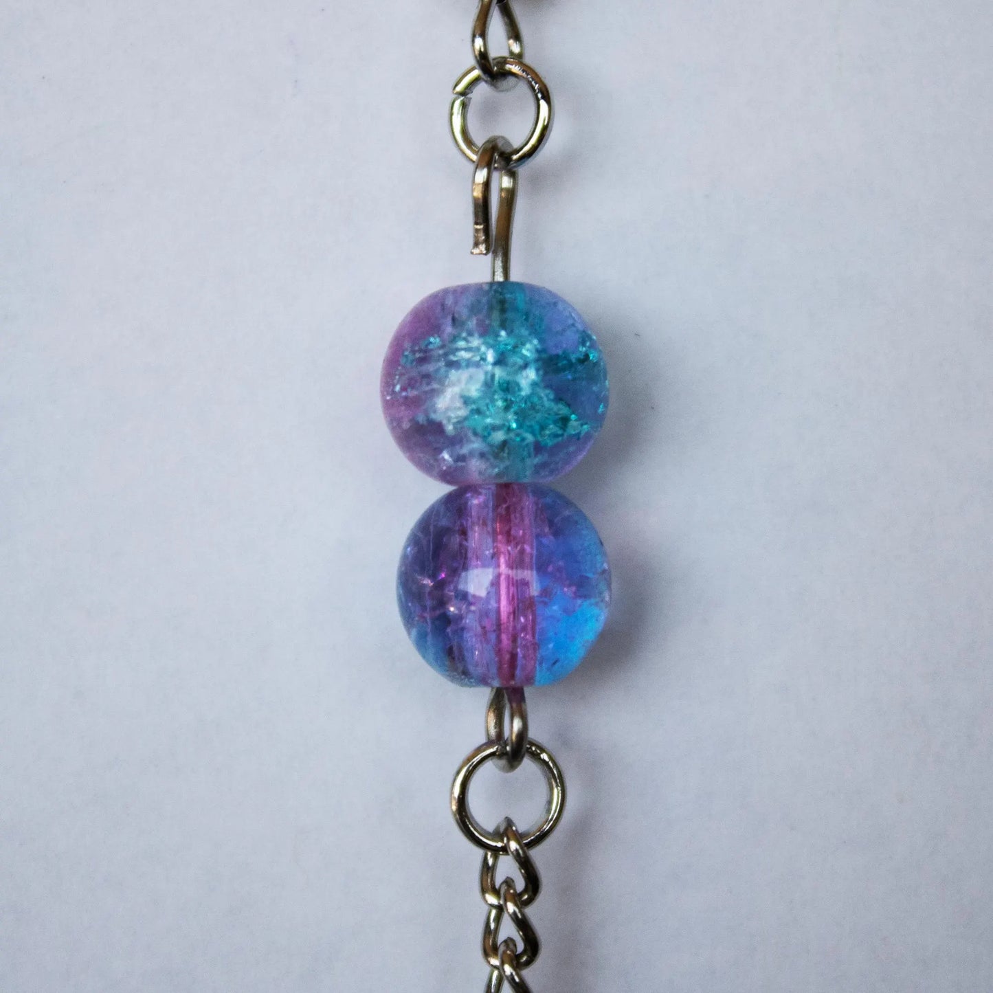Blue and Pink Dangle Earrings