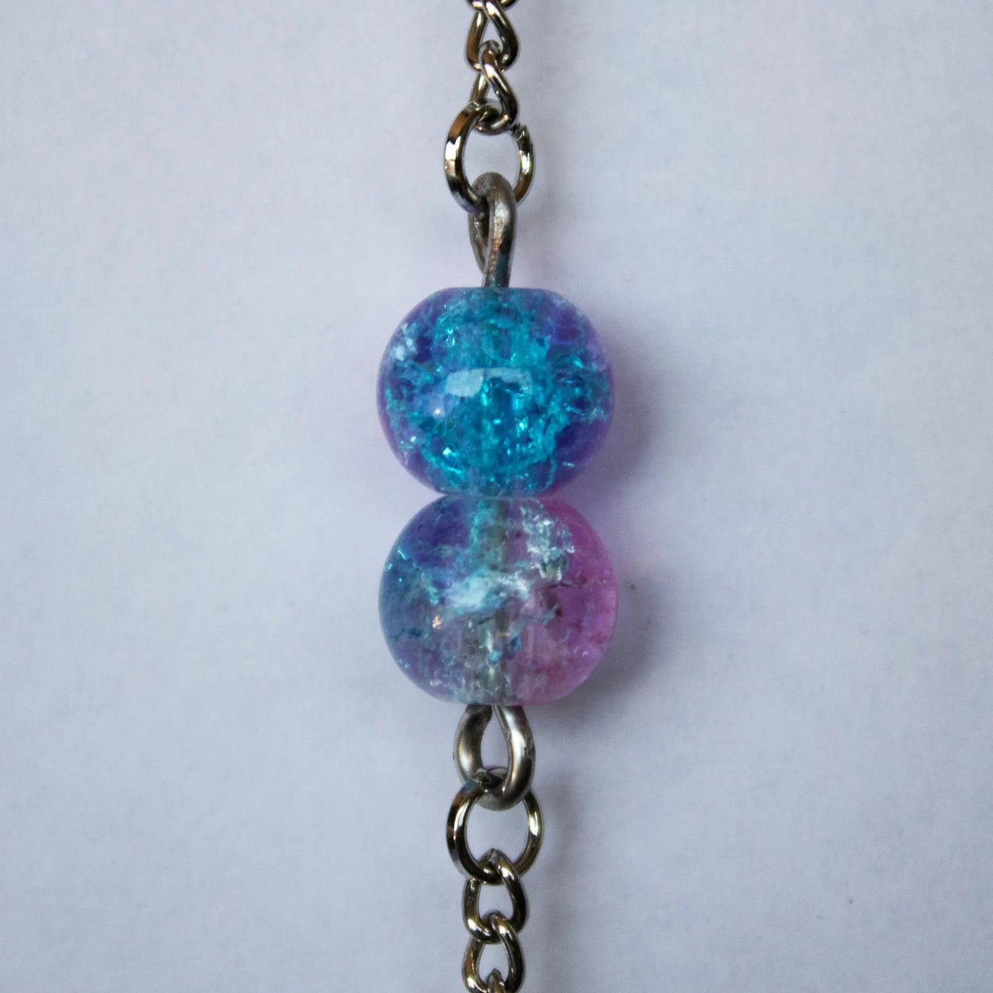 Blue and Pink Dangle Earrings
