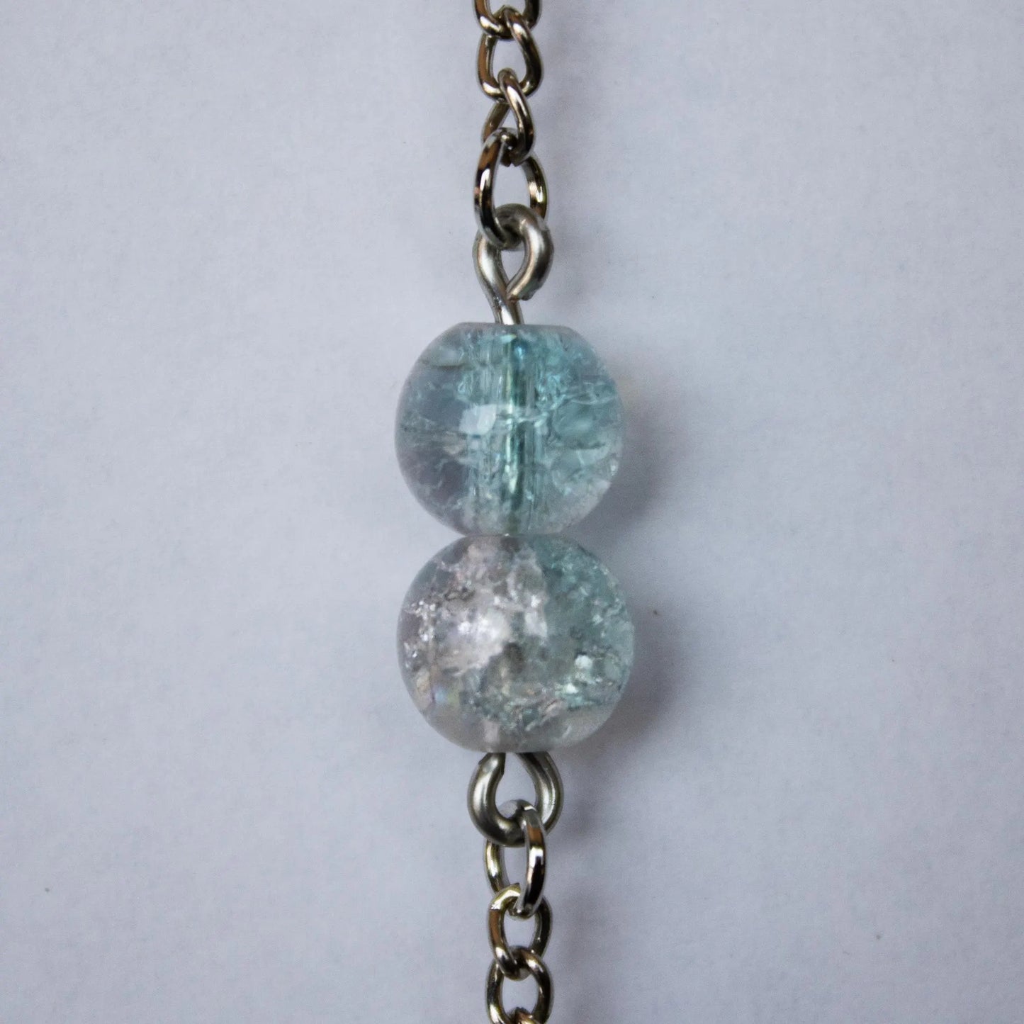 Clear and Blue Dangle Earrings