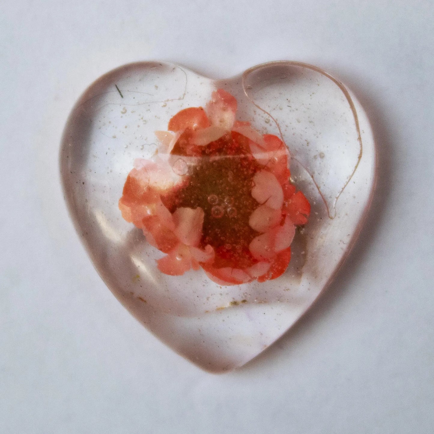 Clear Flower Heart Earrings