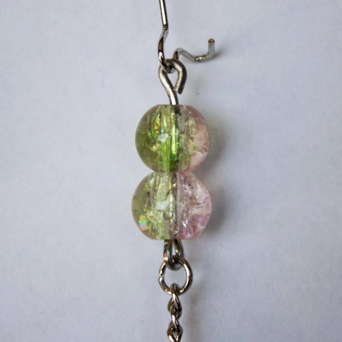 Green and Pink Dangle Earrings