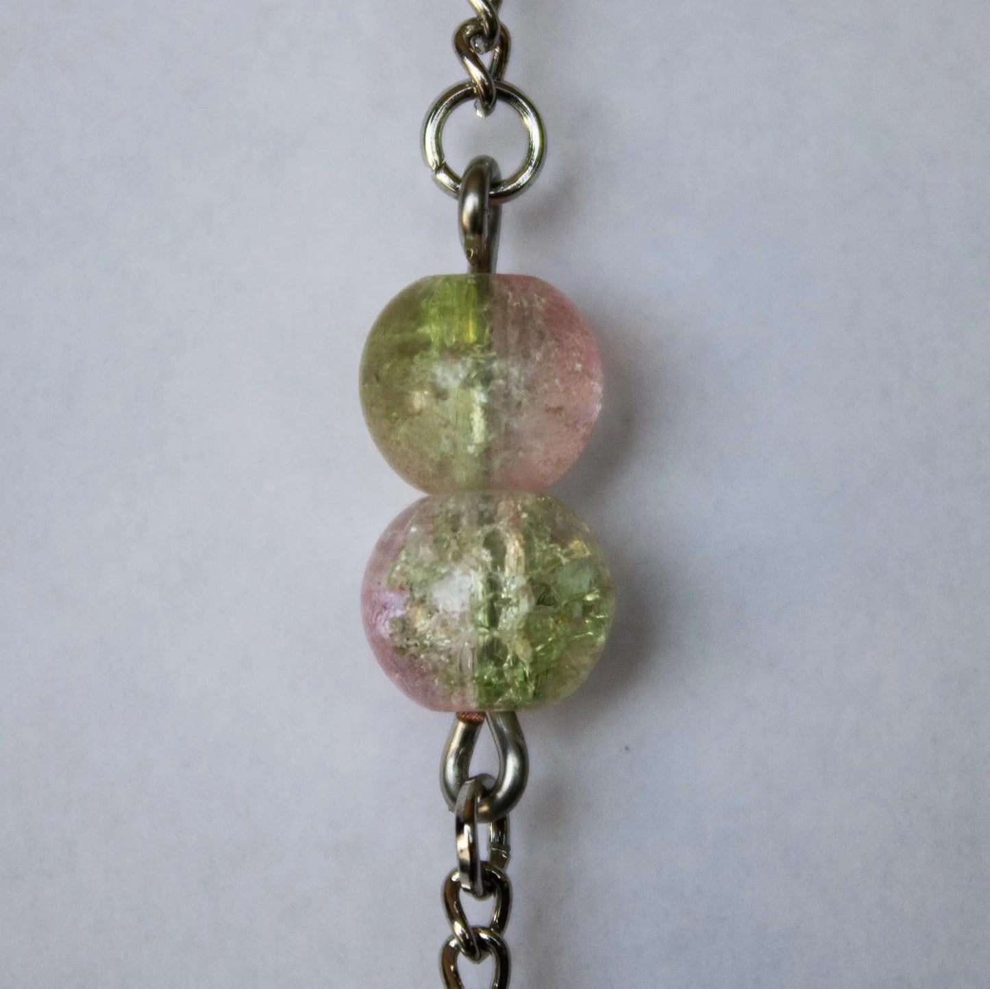 Green and Pink Dangle Earrings