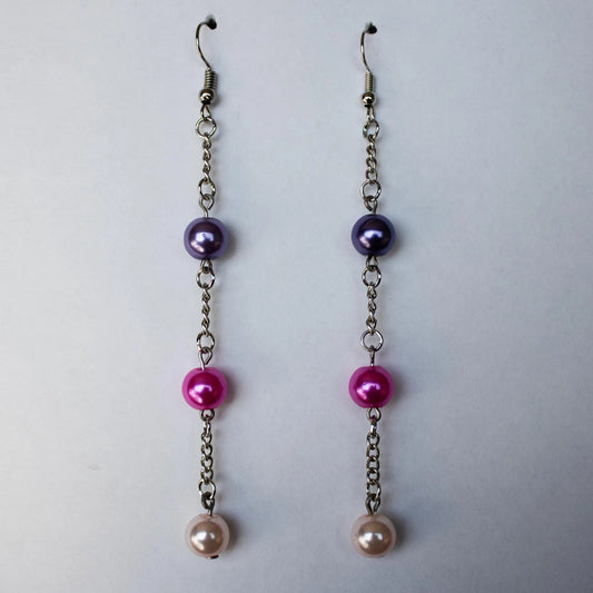 Pink and Purple Dangle Earrings