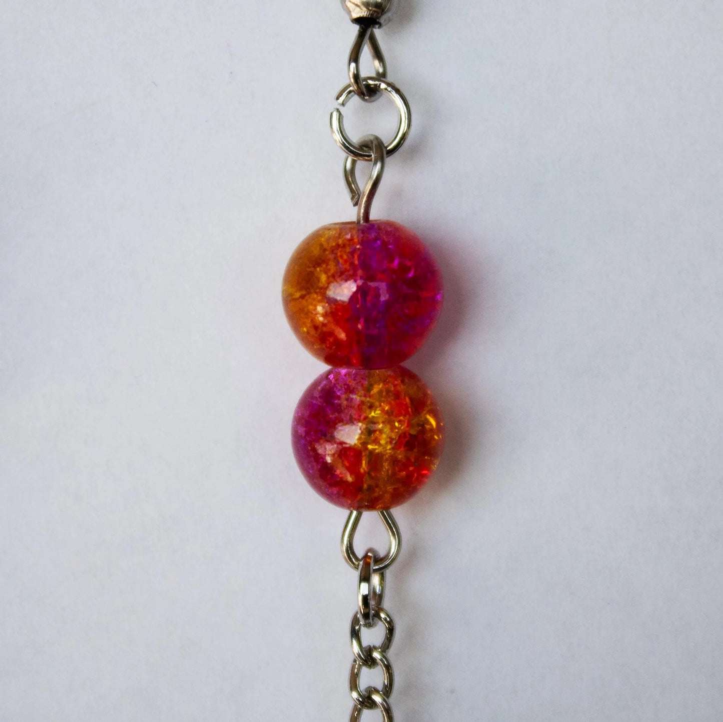Pink and Orange Dangle Earrings