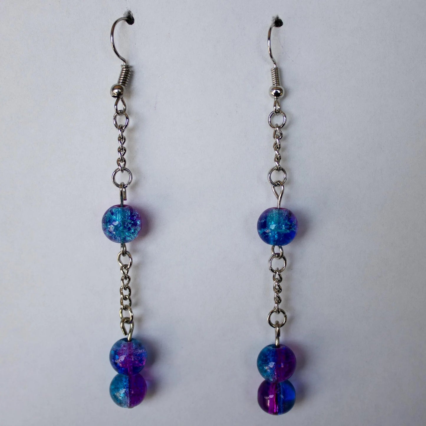 Purple and Blue Dangle Earrings