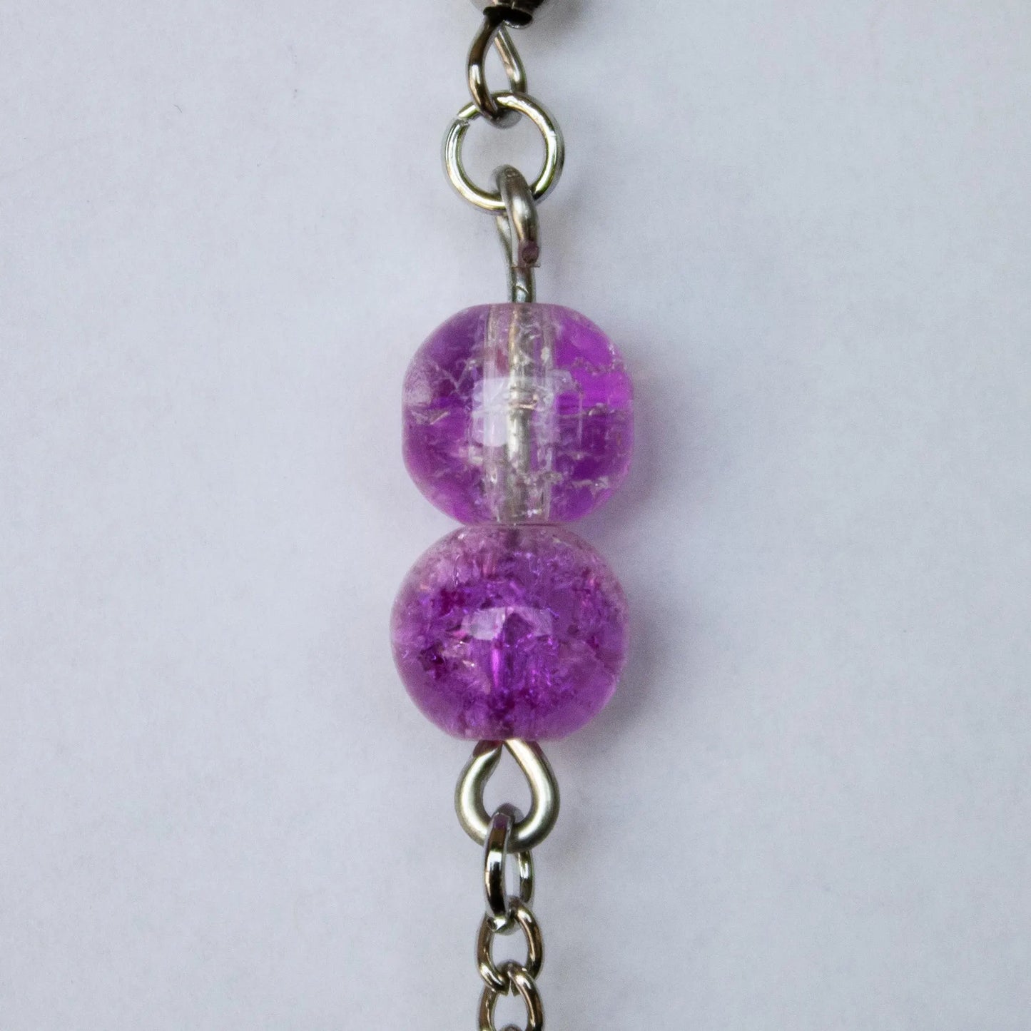 Purple and Clear Dangle Earrings