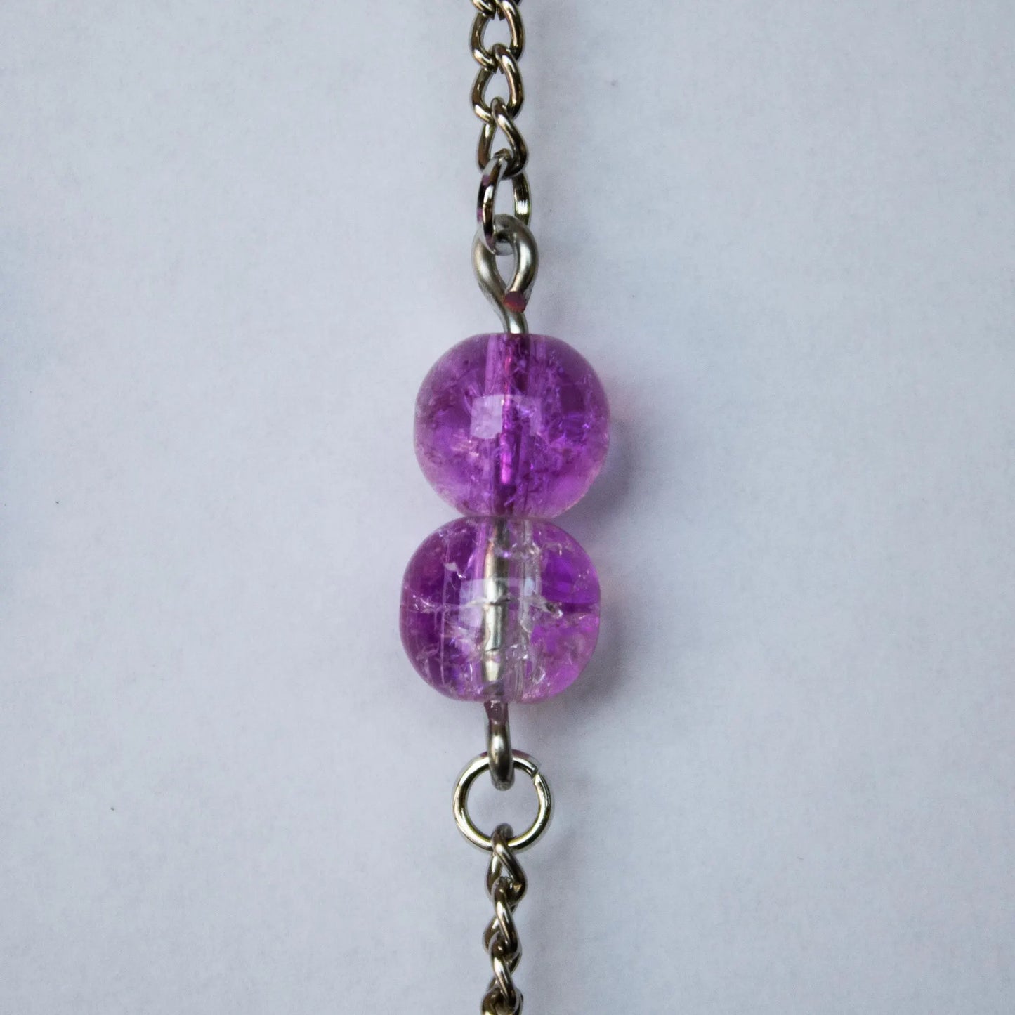Purple and Clear Dangle Earrings