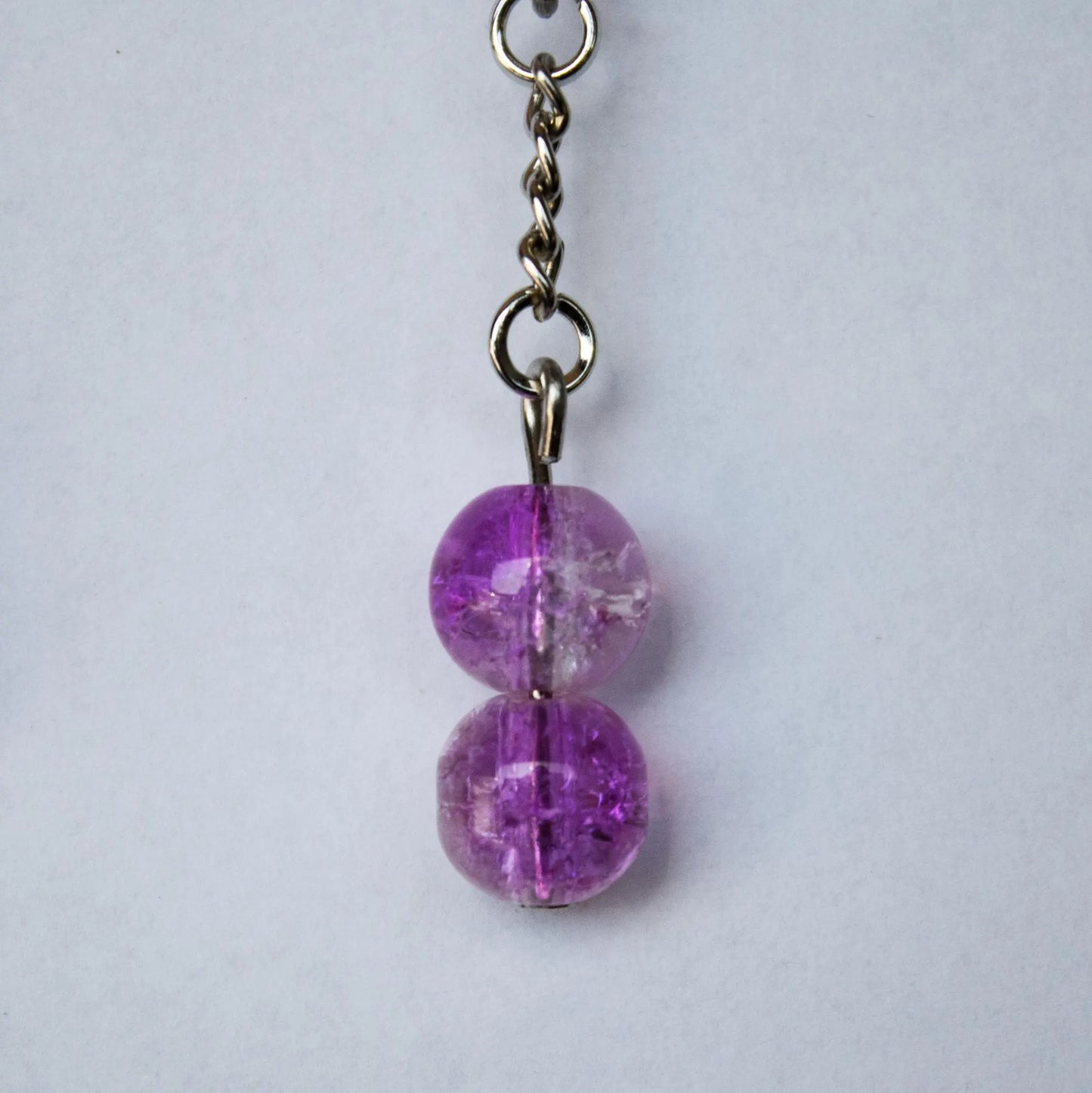 Purple and Clear Dangle Earrings