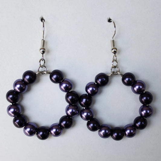 Purple Round Earrings