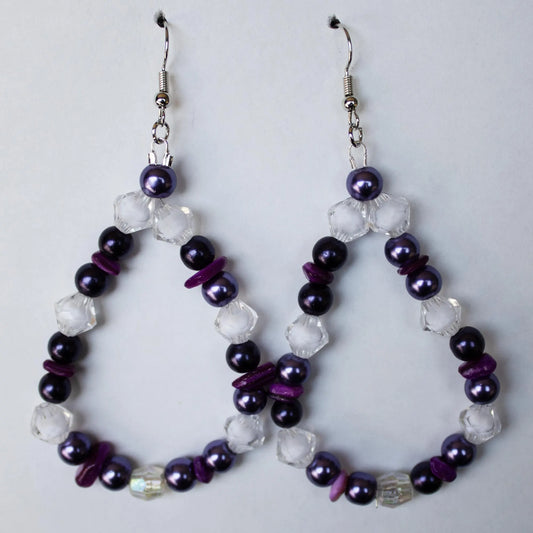 Purple Teardrop Earrings