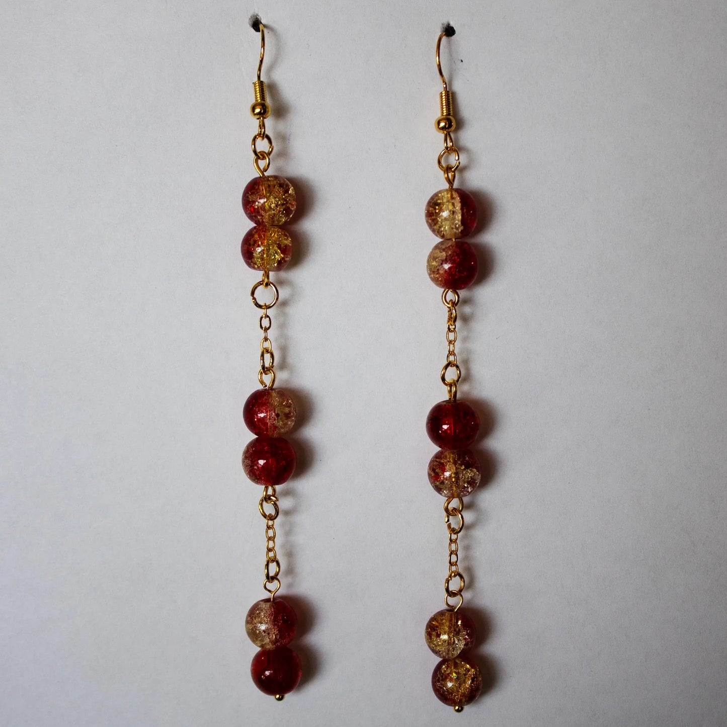 Red and Yellow Dangle Earrings
