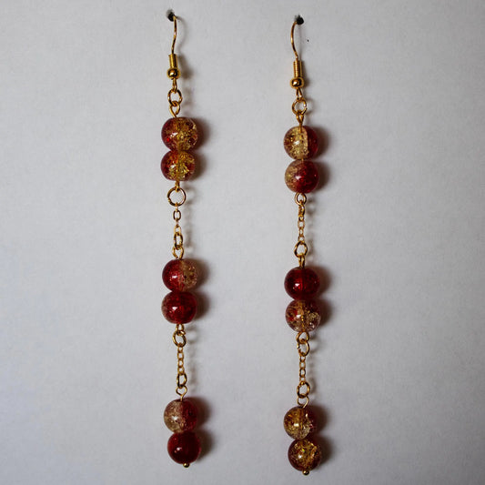 Red and Yellow Dangle Earrings