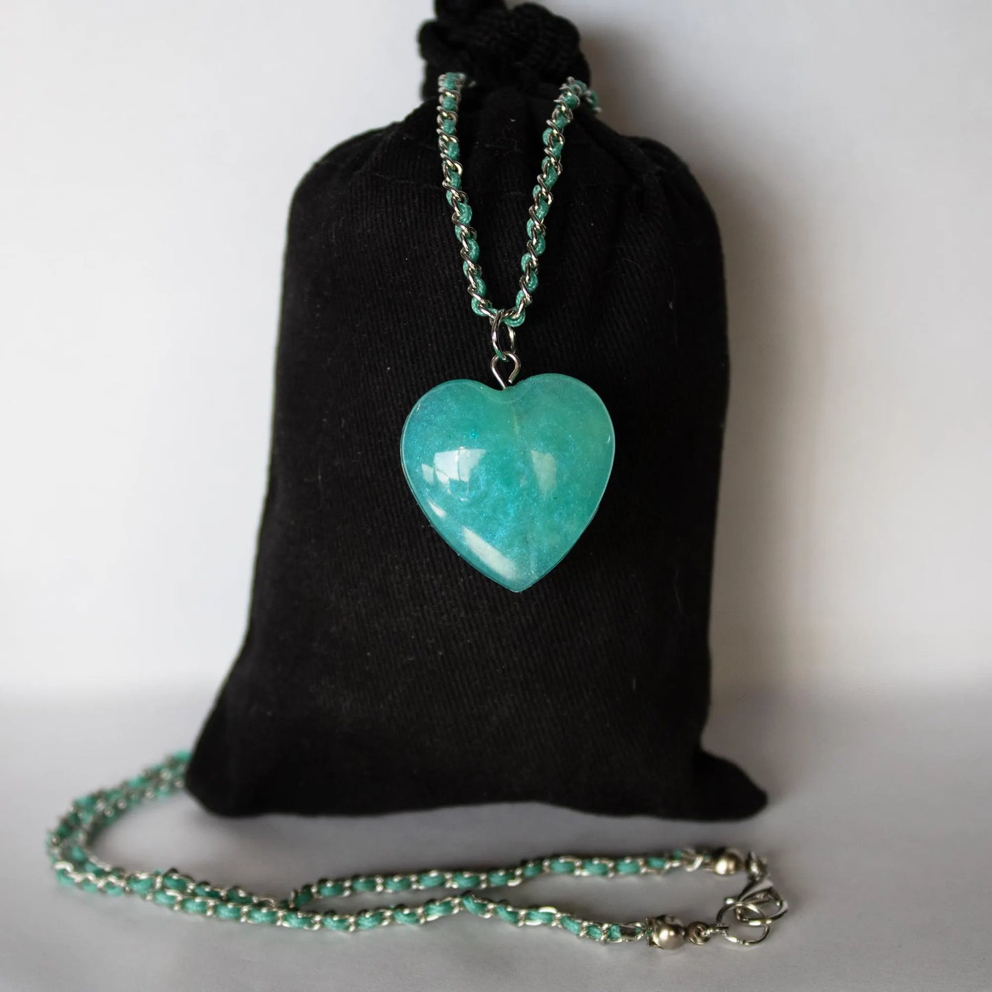 Teal Heart Necklace