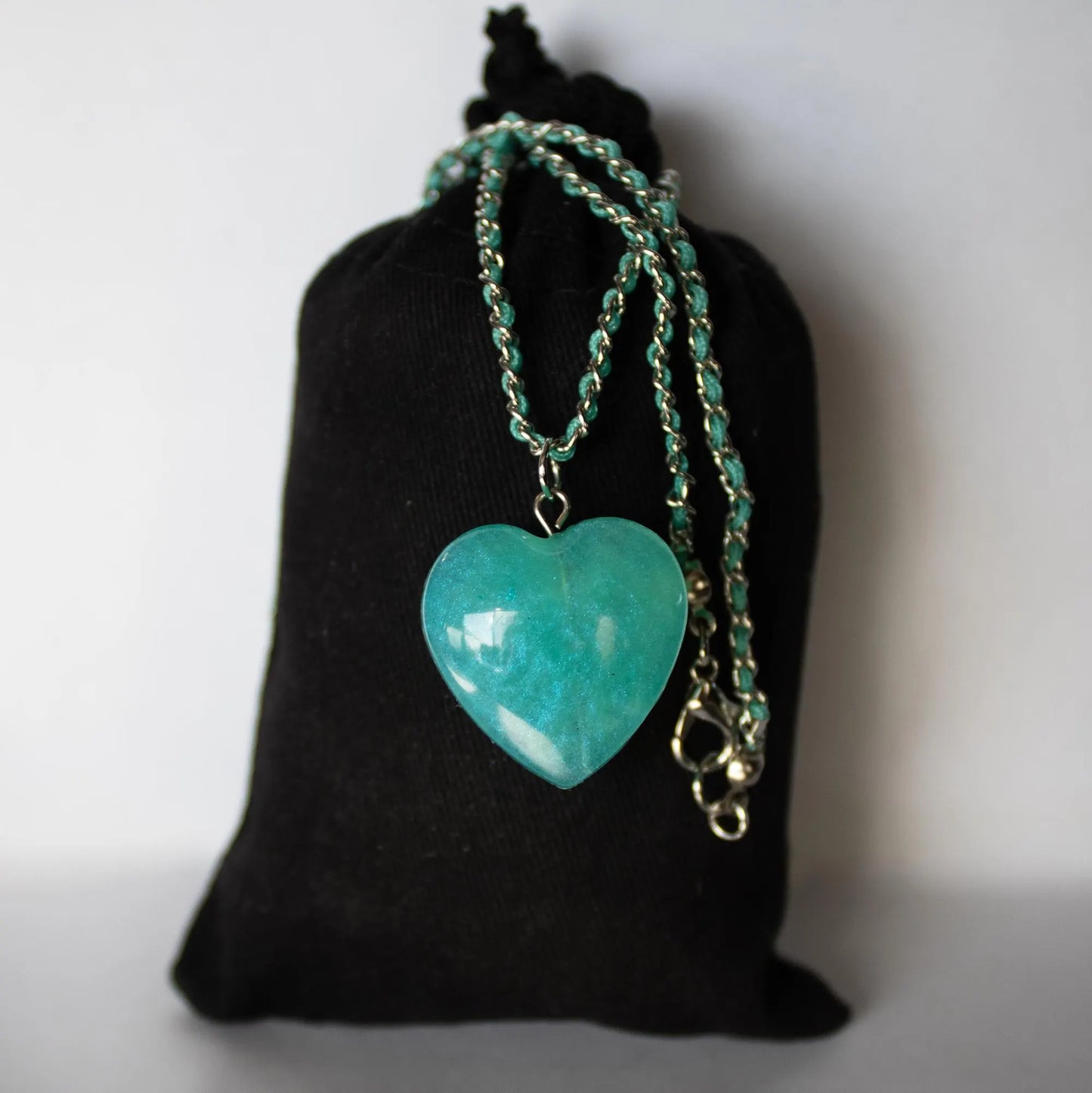 Teal Heart Necklace