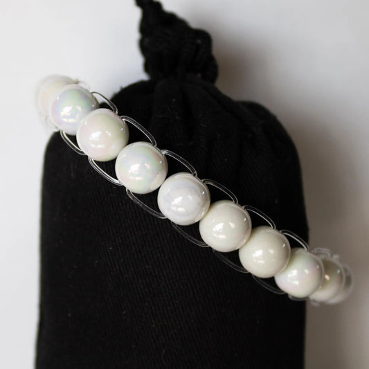 White Iridescent Stretch Bracelet