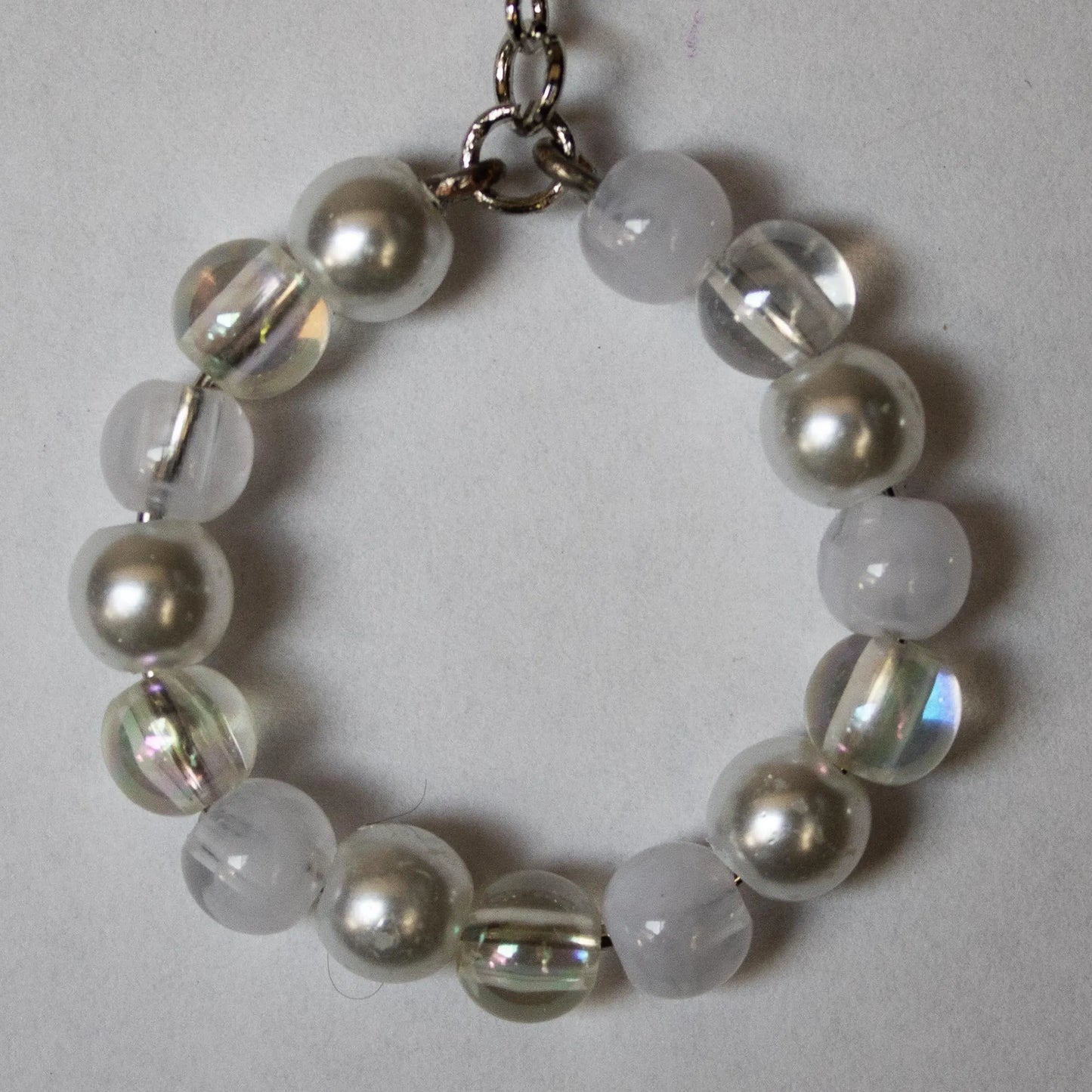 White Round Earrings