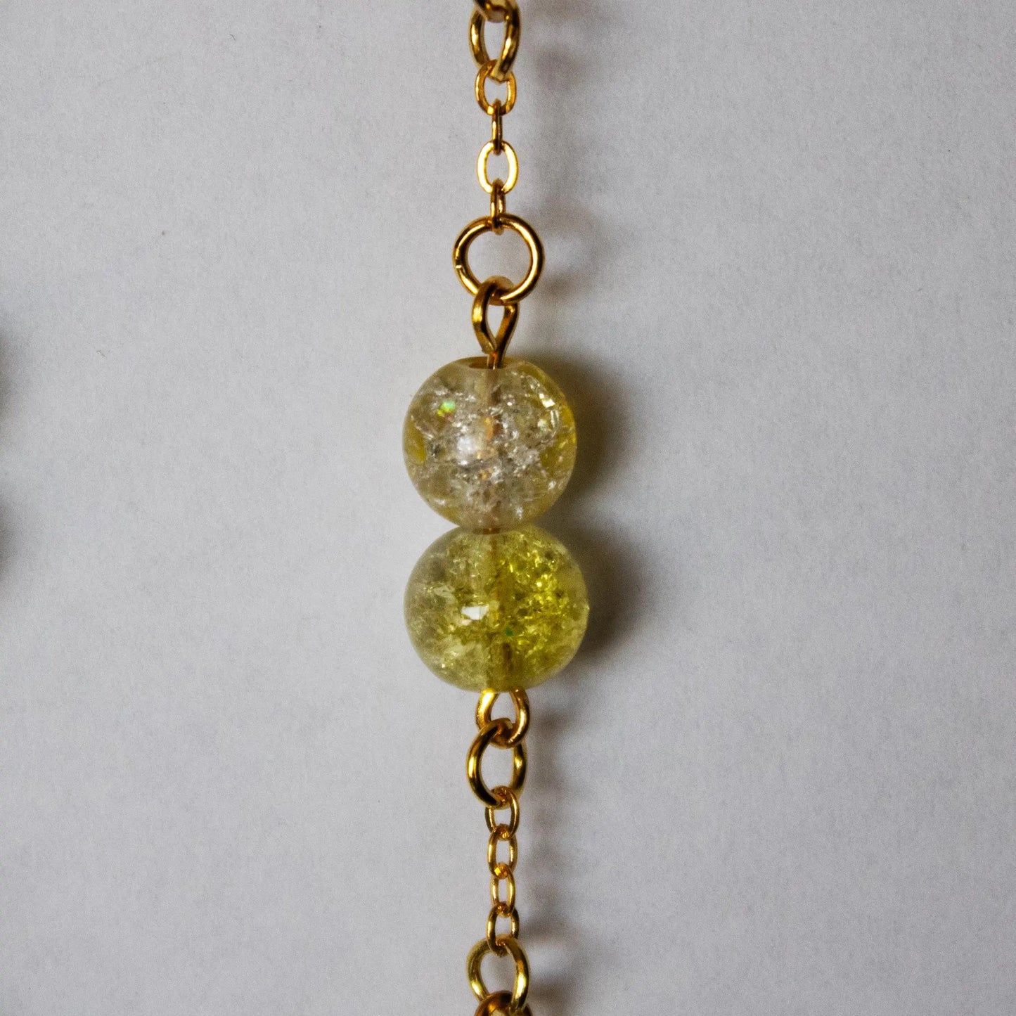 Yellow and Clear Dangle Earrings