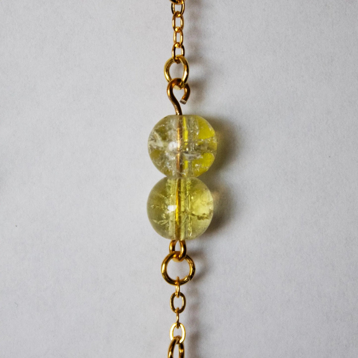 Yellow and Clear Dangle Earrings
