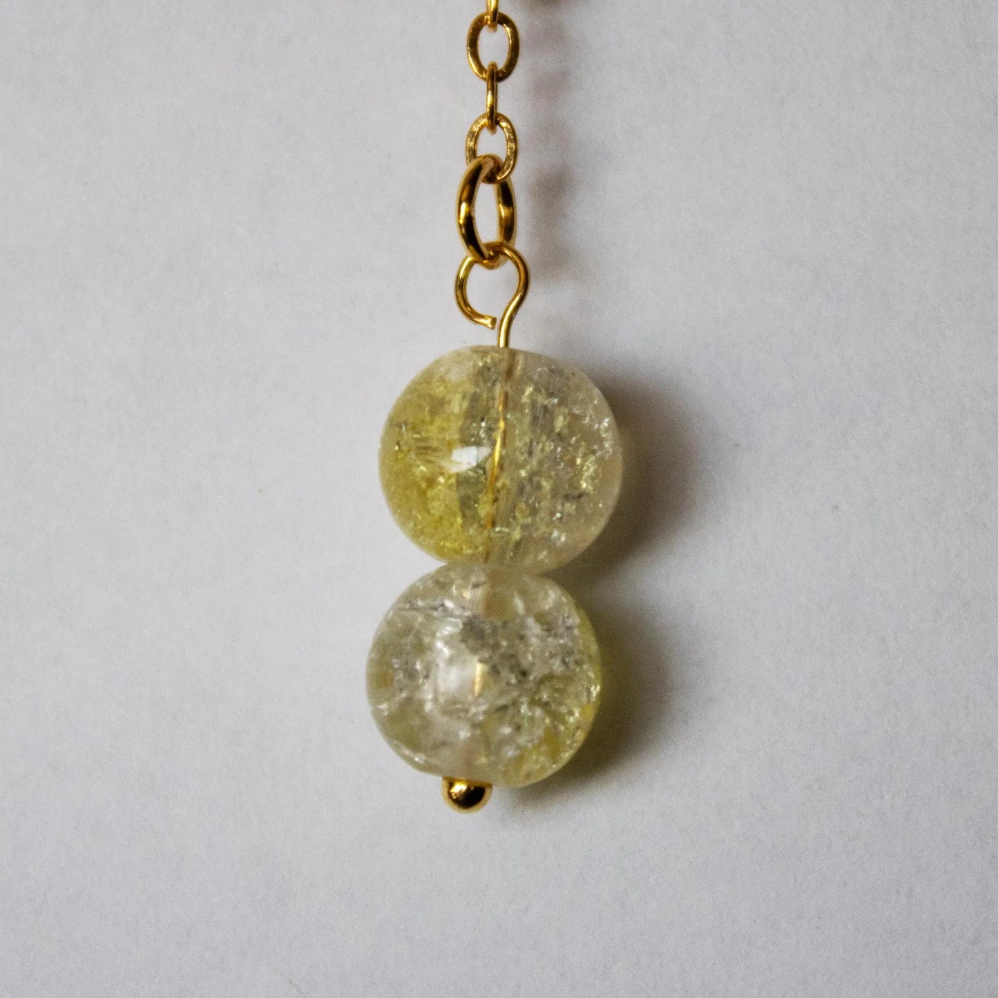 Yellow and Clear Dangle Earrings