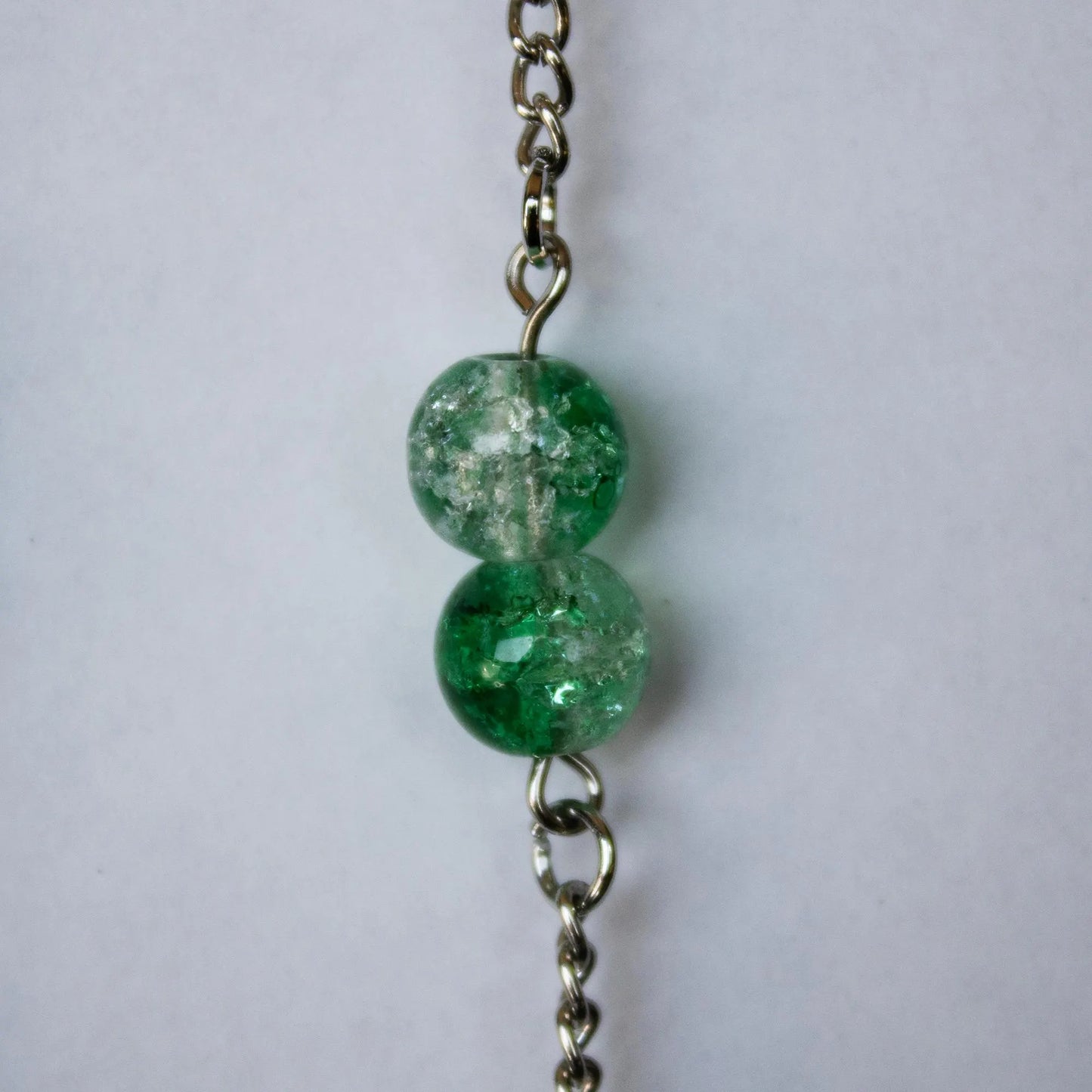 Green and Clear Dangle Earrings